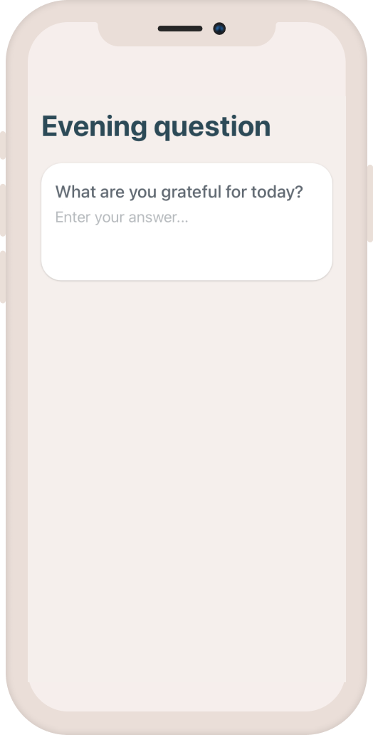 Mindletic mental gym app, evening question printscreen