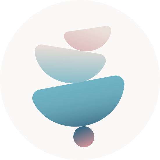 Abstract image of shapes in balance. Mindletic website, mental health gym.