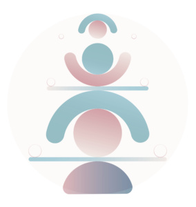 Abstract figure balancing, sharing emotional status with others. Mindletic blog