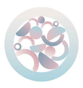 Abstract figures placed in a circle, coping with anxiety. Mindletic blog